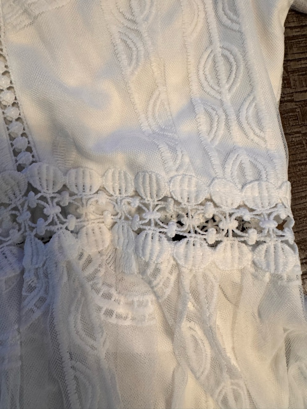 NWOT Deep V Neck Short Sleeve Floral Lace Dress Long Bridal Shower Maxi Dresses - Picture 11 of 15
